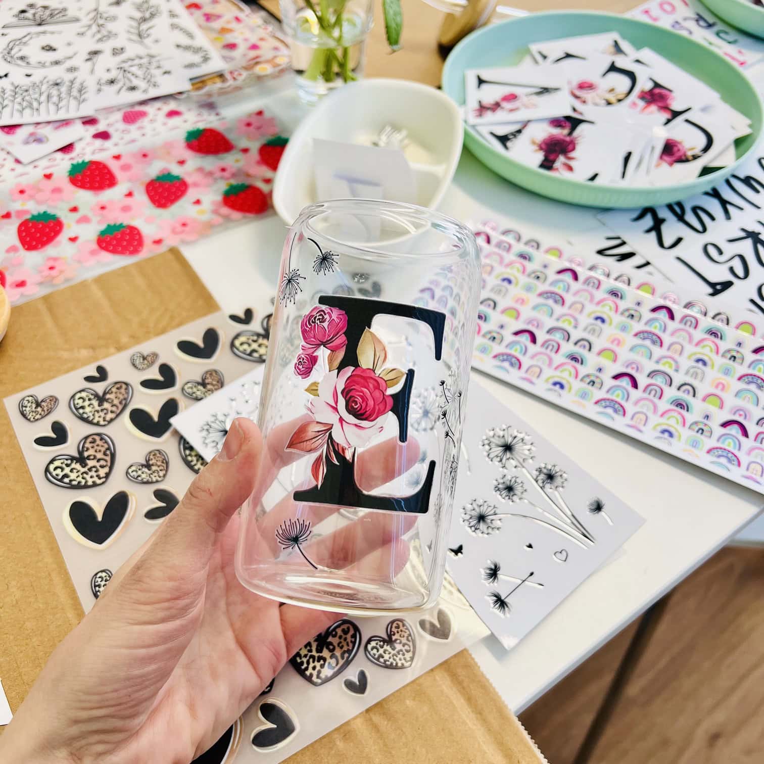 Erstellung eines Smoothie Glas mit Initialen