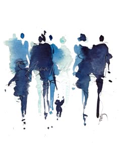 Watercolor Personen Sillouetten